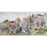 朝鮮畫家金善國 四尺《牡丹峰》