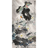 孫浩群 《碧荷翠羽》 八十歲學院派繪畫名家（詢價）