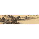 吳顯剛 四尺對開《秋江觀釣圖》 貴州七星關美協主席