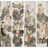 趙錦龍 《琴棋書畫》 中美協會員 著名畫家 代表作人物畫 有合影