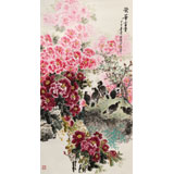 【已售】王寶欽 六尺《榮華富貴》當代花鳥牡丹畫名家（詢價）