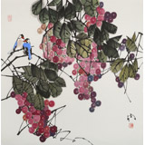 【已售】苗雨 四尺斗方《紫玉飄香》 遼寧工美教授 師從吳冠中