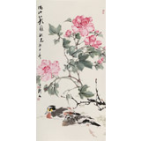 【已售】陳薪名 三尺《滿地紅影蘸秋光》中美協會員 第六屆全國花鳥畫展金獎獲得者